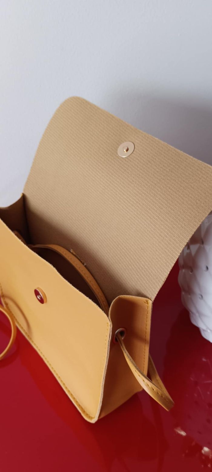 Mini sac à bandoulière jaune moutarde - photo numéro 4