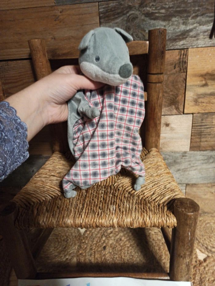 Doudou loup à carreaux obaībi - photo numéro 3