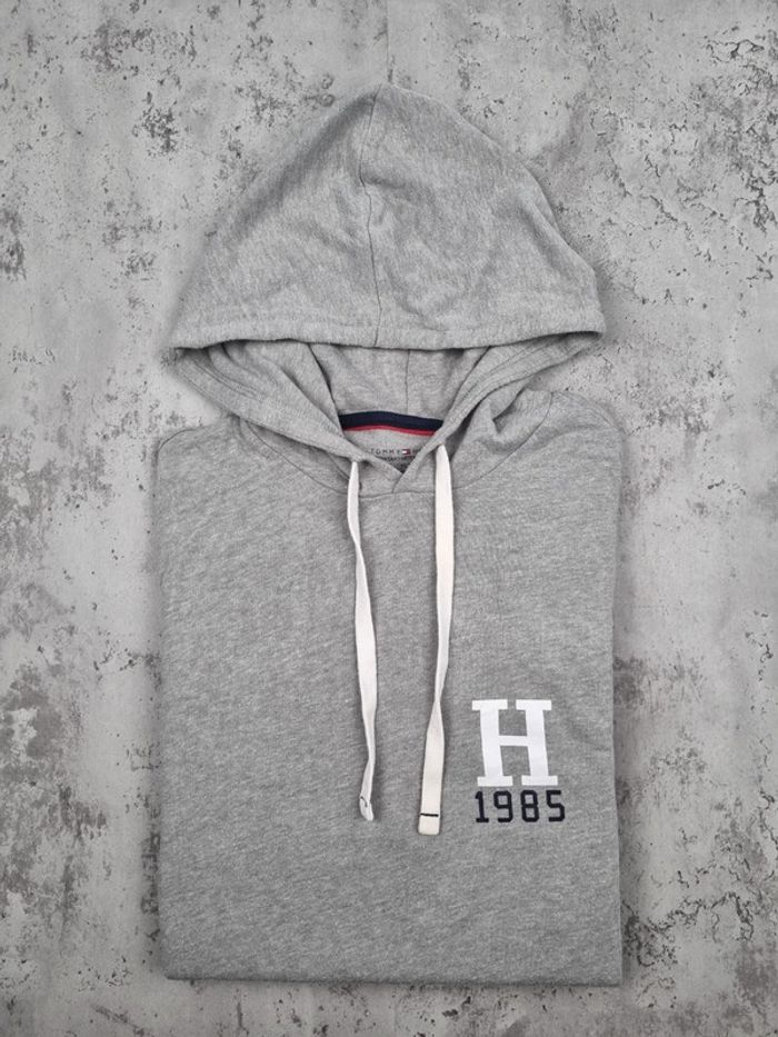 Sweat à capuche Tommy Hilfiger gris – Taille M Femme (mesures en photos) - photo numéro 2