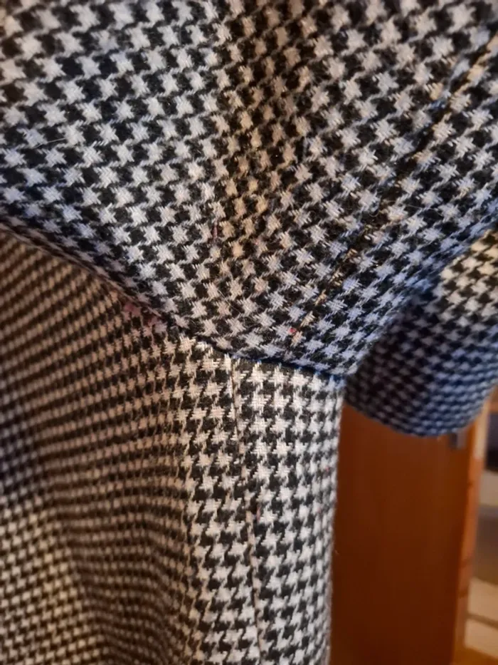 Manteau hiver long motif pied de poule femme mango taille S - photo numéro 6