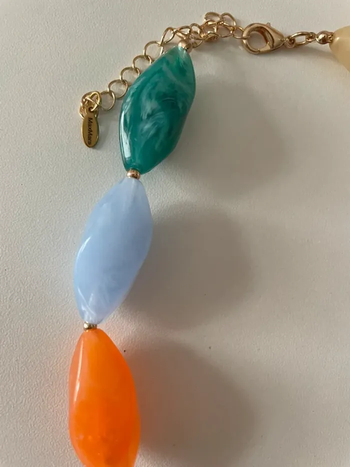 Collier MaxMara coloré perles effet pierre - photo numéro 6