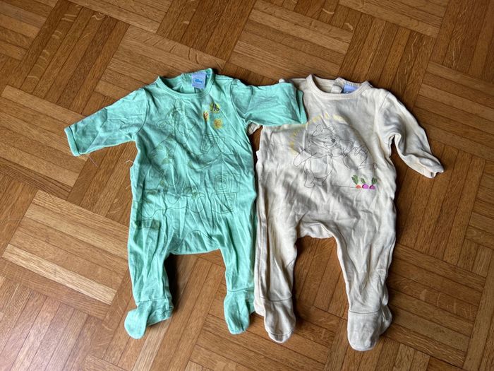 Lot 2 pyjamas fin Winnie Tigrou Disney 0/1mois