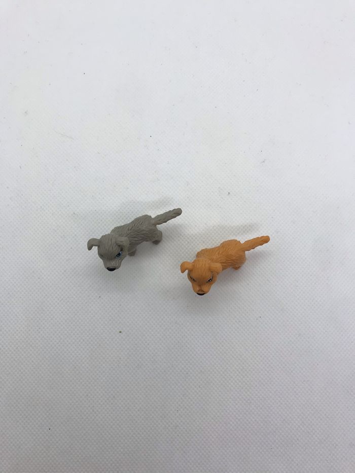 Lot 2 chiens chiots vintage Fischer Price Sweetstreets gris marron yeux bleus - photo numéro 4
