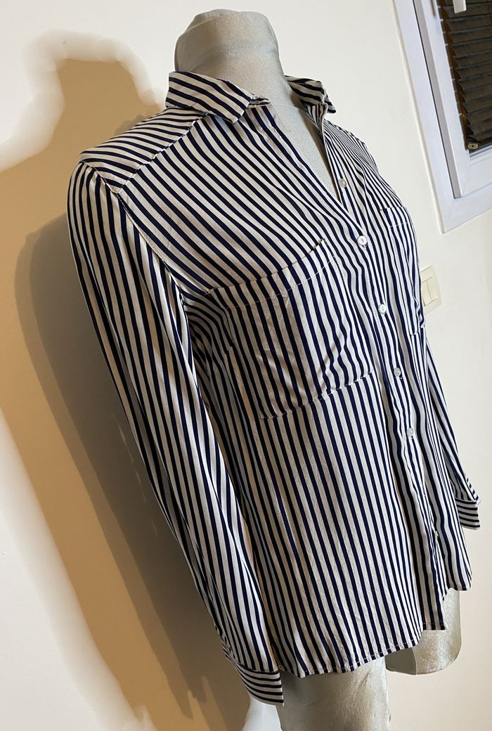 Chemise à rayures blanc/marine T36 Pimkie - photo numéro 5