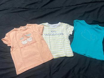 Lot de 3 tee-shirts fille 2 ans