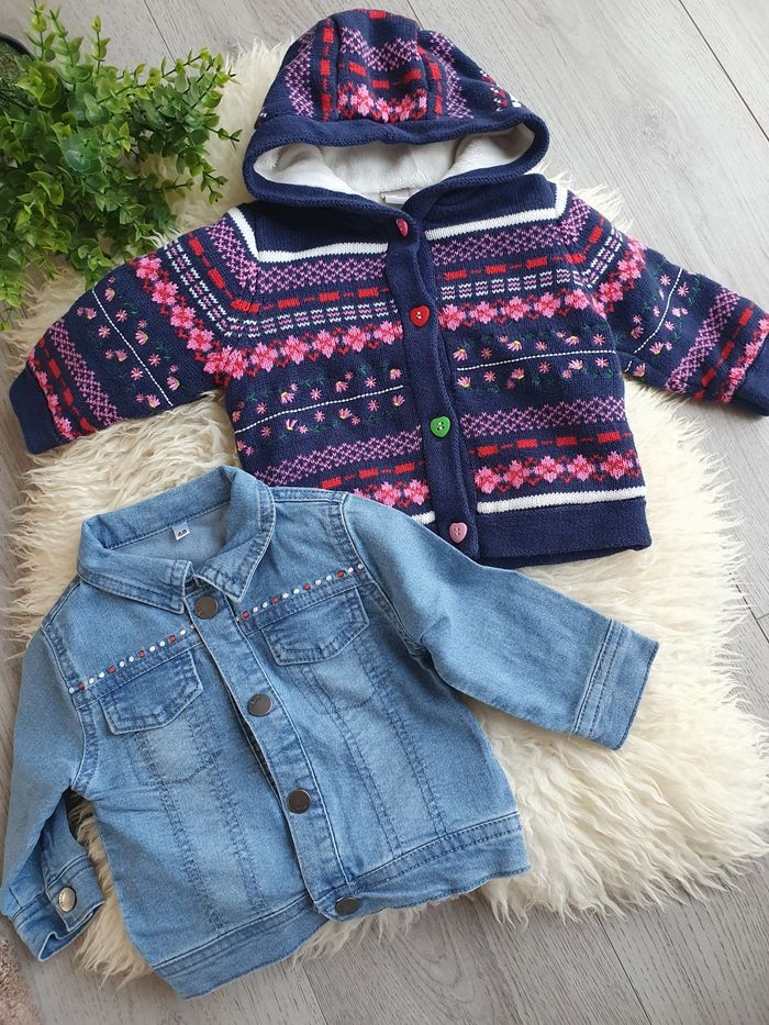 Lot 2 pcs veste/gilet bébé fille 6mois/68cm