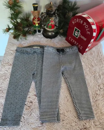 Lot de 2 Pantalons Bébé Fille – Taille 80 cm
