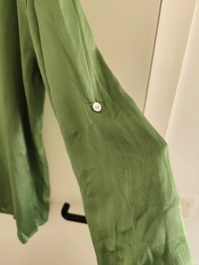 Superbe tunique large Piment Rouge vert pomme en soie 40 - photo numéro 8