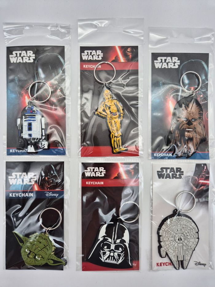 🌌 Lot 6 Porte-clés Star Wars – Officiels Disney – Neufs sous blister 🌌