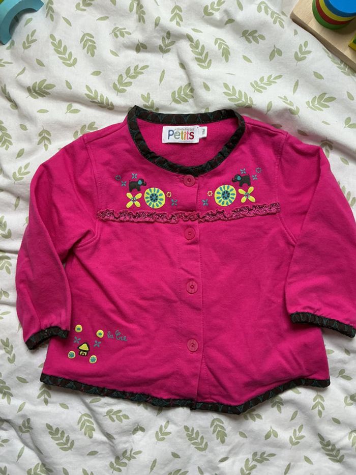 gilet léger rose à motifs 9 mois la compagnie des petits - photo numéro 4