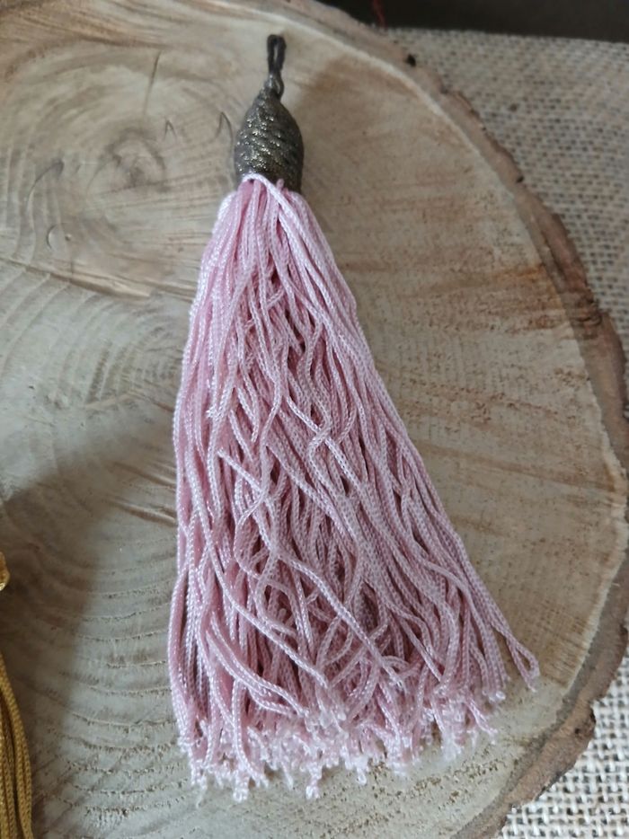 Lot de 3 pompons rose doré noire - photo numéro 4