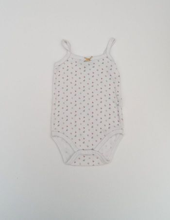 bodie blanc cœur " Mes petits cailloux " 6 mois