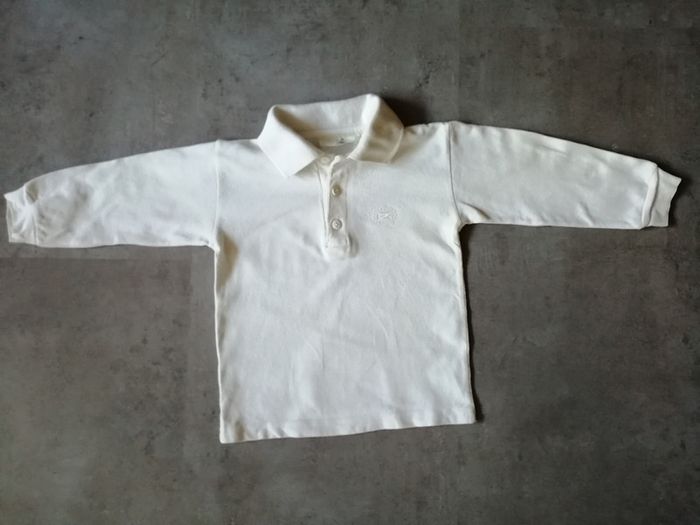 Polo manches longues blanc 2/3 ans Z