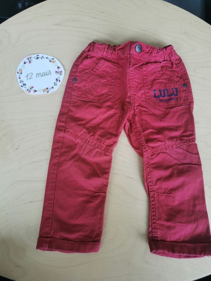 Lot de 2 pantalons bébé garçon 12mois lulu castagnette et orchestra - photo numéro 2