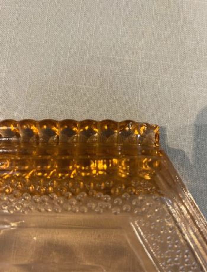 Plateau Vintage en verre rose - photo numéro 4