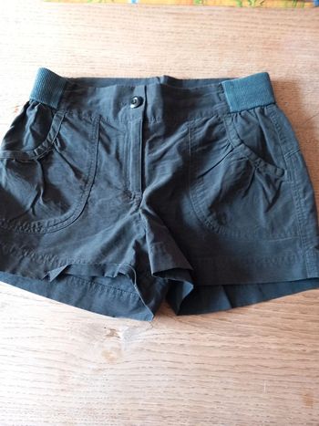 Short coton noir 8ans Decathlon