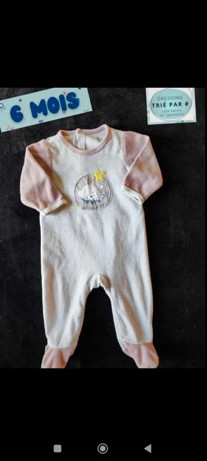 Lot pyjama velours 6 mois - photo numéro 5