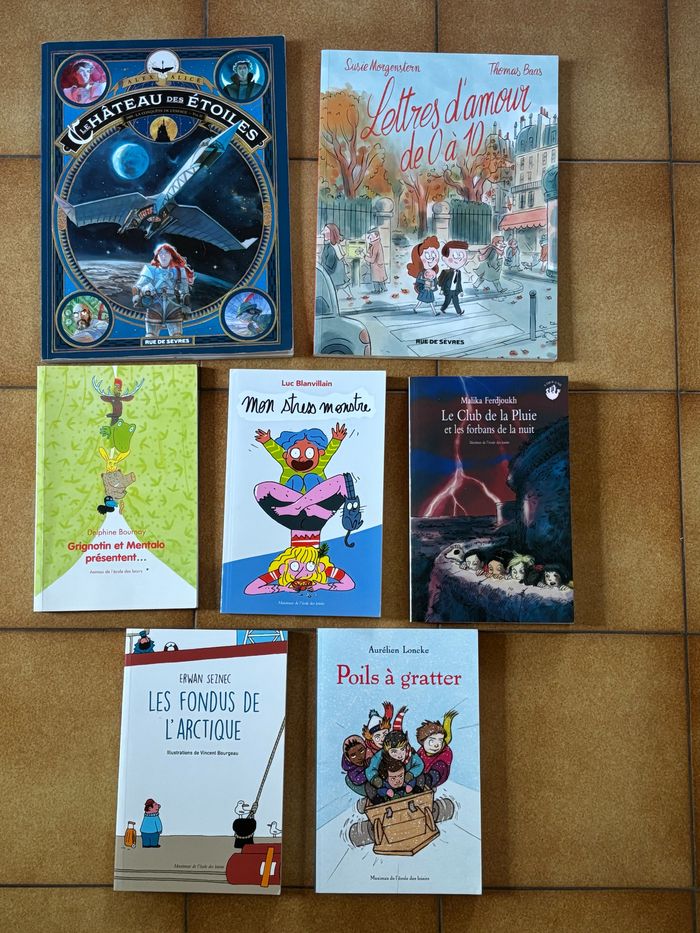 lot de 7 livres (2 BD et 5 livres) École des Max