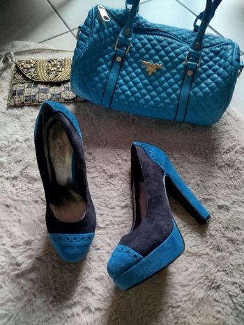 Escarpins turquoise cuir SINLY 👠