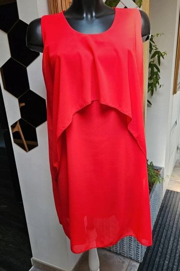 Robe tunique en voile rouge taille XL
