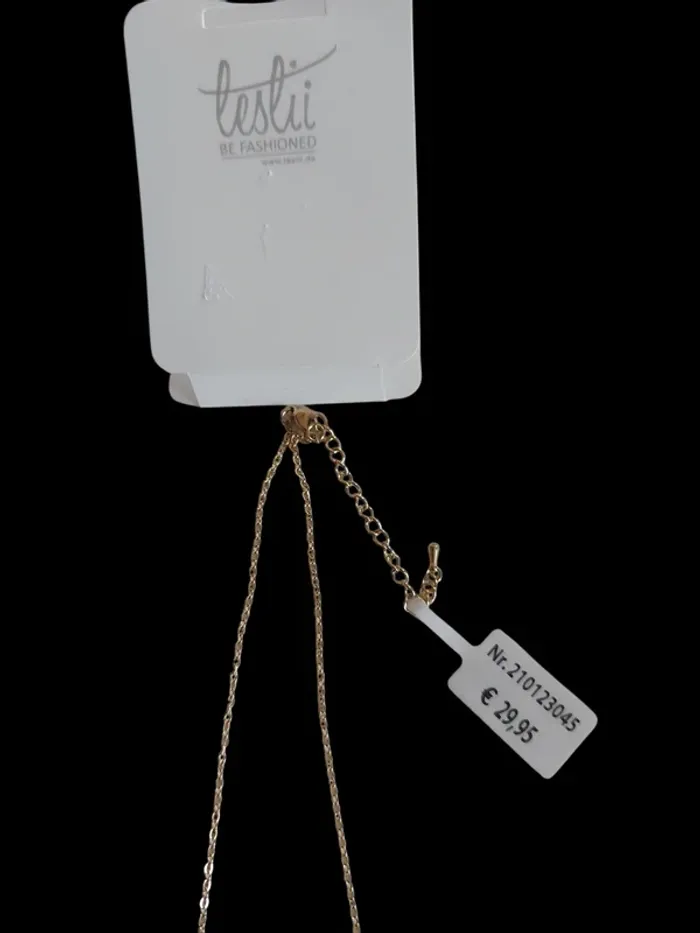 Collier doré fin à strass leslii neuf - photo numéro 4