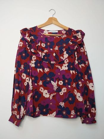 Blouse à fleurs et volant Promod 36