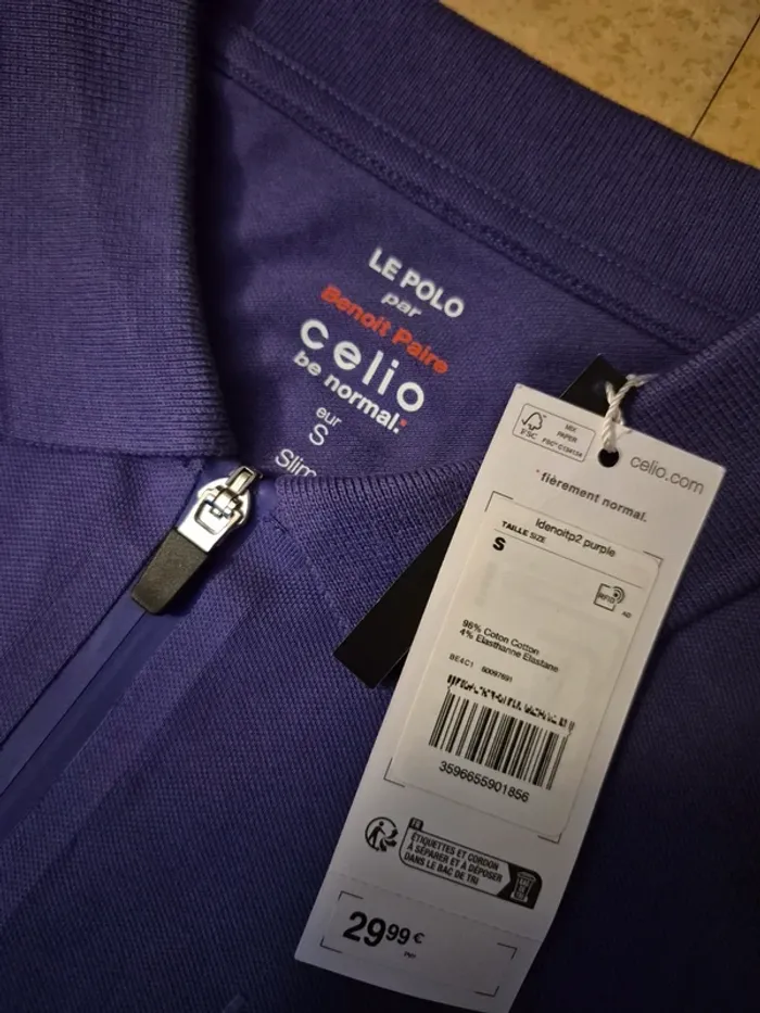 Polo Celio Benoît Paire Slim en S - photo numéro 3