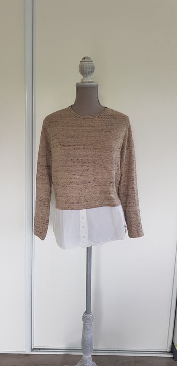 Pull / sweat col rond détail chemise