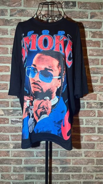 T-shirt noir Oversize Pop Smoke Bershka Taille M / 38