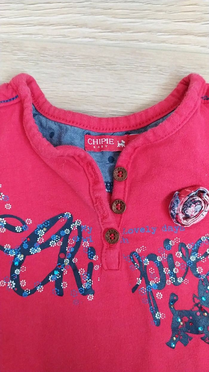 Robe chipie rouge jean bleu 6 mois - photo numéro 2