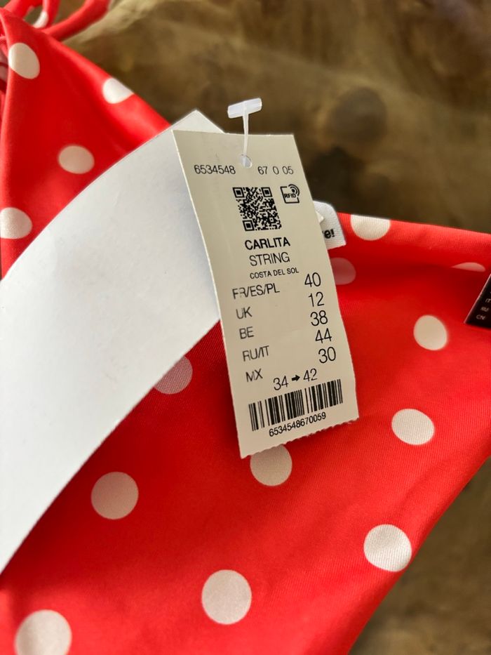 Bas de maillot de bain Etam pois blanc - photo numéro 4