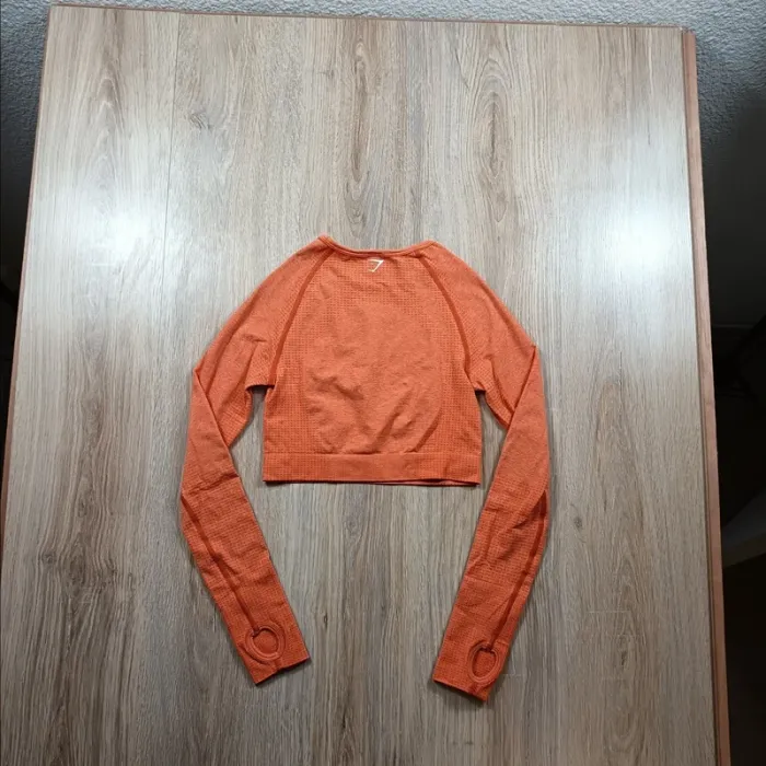 Hauts gymshark femme s orange manche longue - photo numéro 4