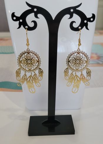 BOUCLES D'OREILLES ATTRAPE REVES DORE ! NEUF !