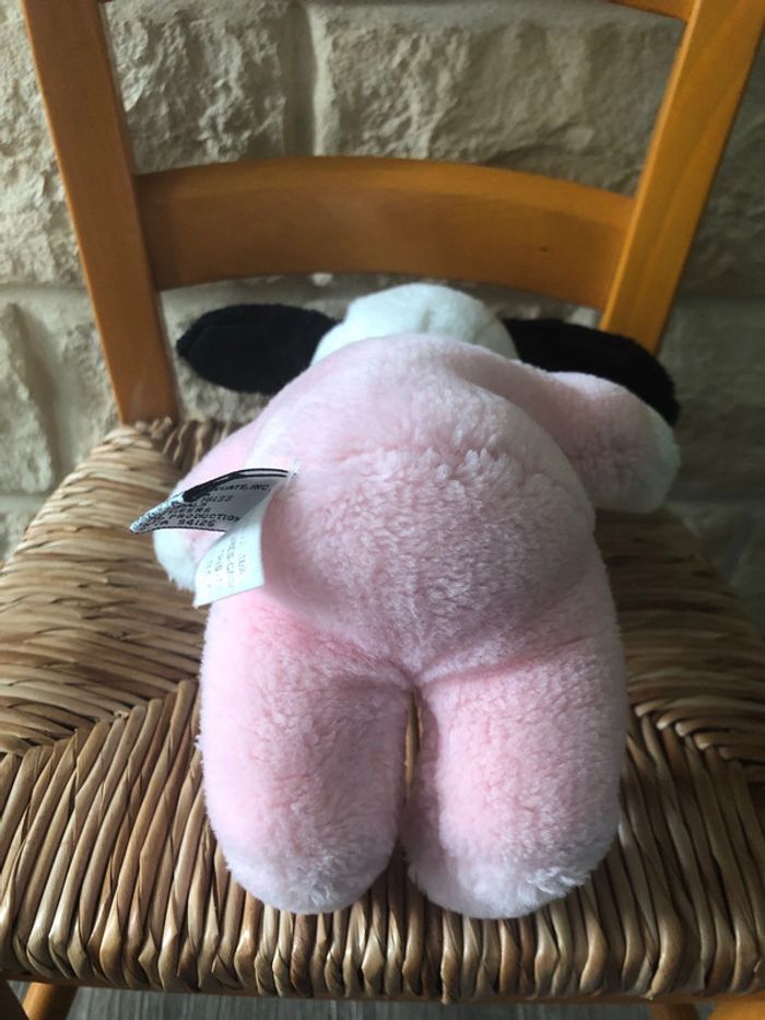 Peluche Doudou Vintage Snoopy Blanc Rose 28 Cm 1968 United Syndicate - photo numéro 5