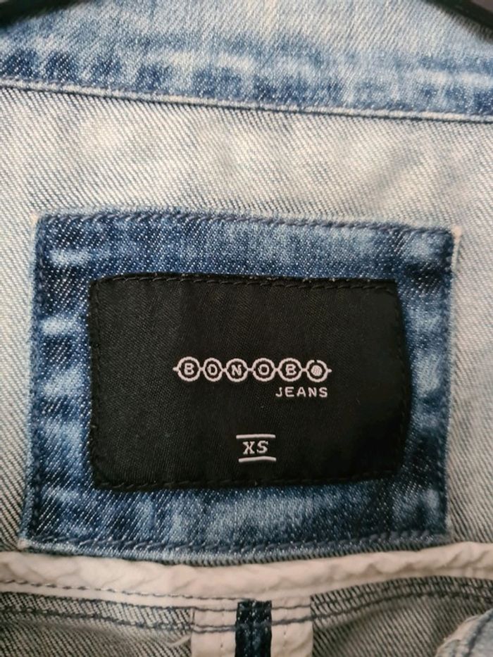 Veste courte en jean Bonobo XS bleu clair délavé tie and dye - photo numéro 3