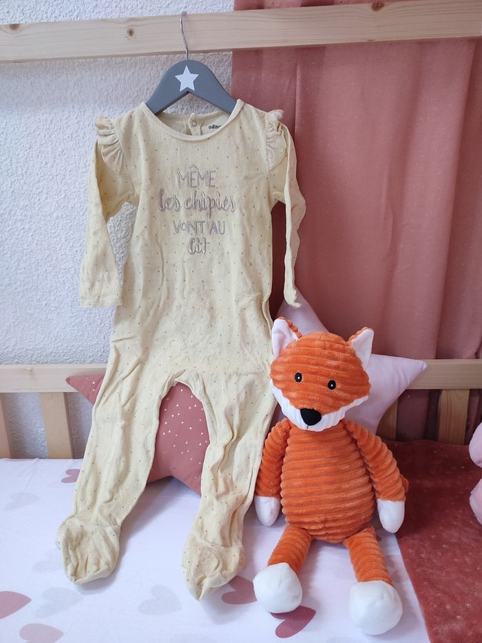 Pyjama une pièce "Même les chipies vont au lit" - 24 mois - Proche du neuf - Gémo