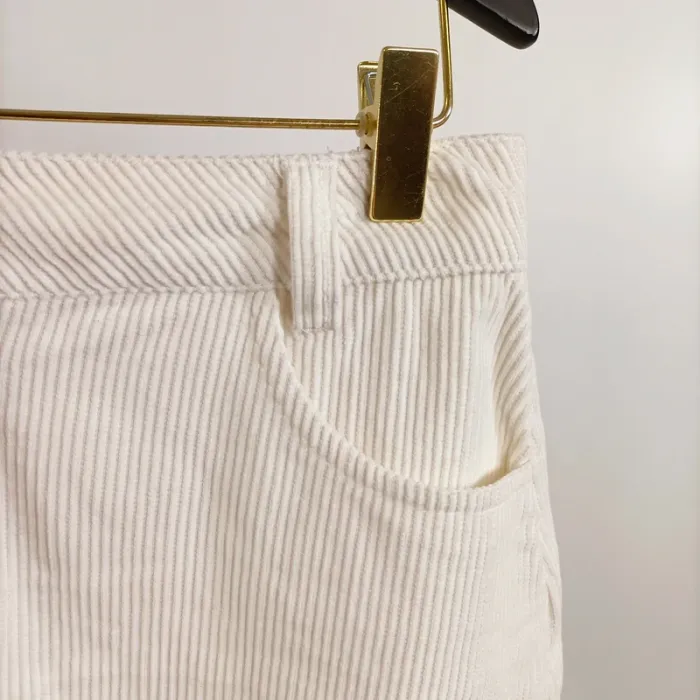 Jupe blanche velour côtelé mini jupe A1383 DCMJ - photo numéro 2