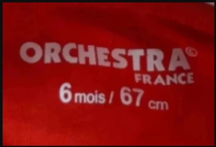 tee-shirt à col type polo manches longues rouge 3-6 mois / 62 cm Très bon état Orchestra - photo numéro 2