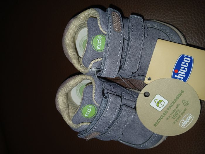 chaussures garcon grise a scratch chicco ecologique+ pointure 18 - photo numéro 2
