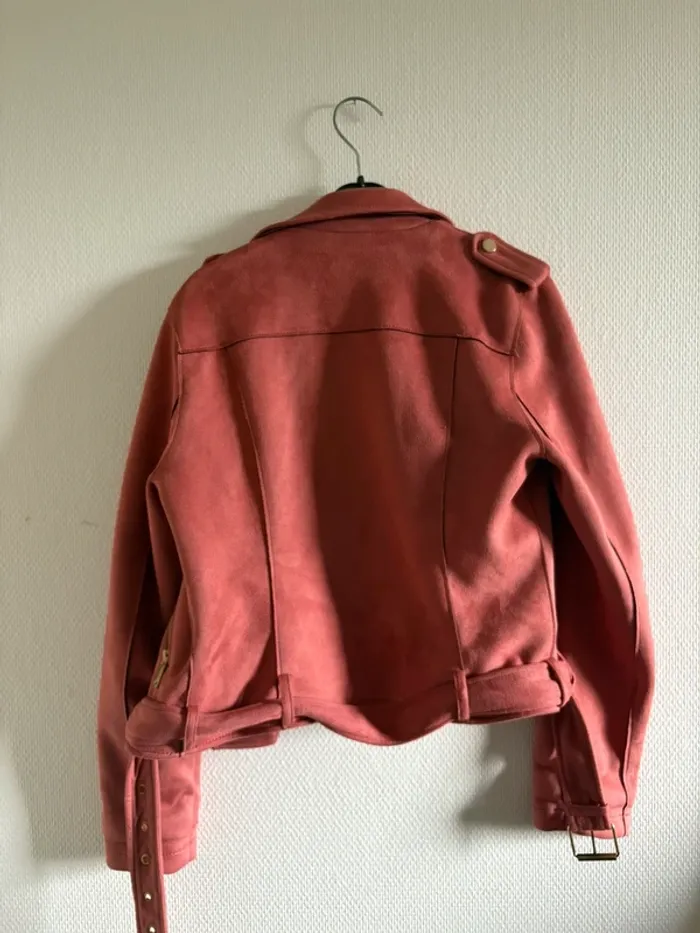 Veste perfecto, style daim rose - photo numéro 7