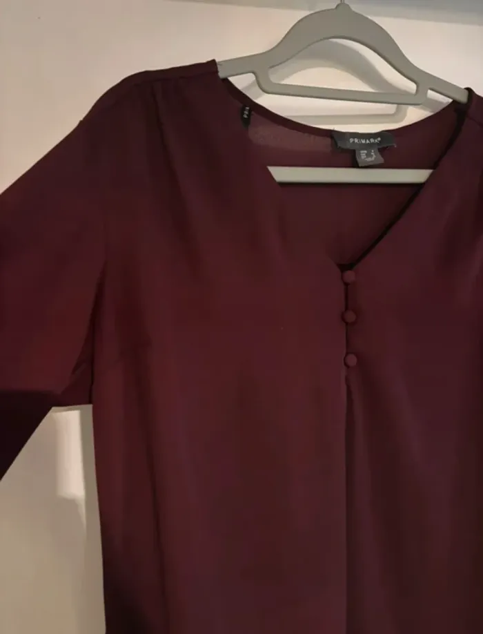 Blouse bordeaux fluide Primark taille 36 - photo numéro 4