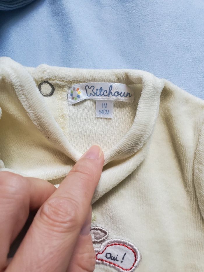Pyjama velours taille 1 mois bon état - photo numéro 3