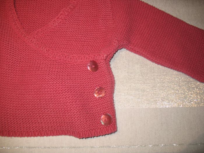 PULL CACHE CŒUR ROSE FONCÉ BÉBÉ FILLE "GRAIN DE BLÉ" - 9 MOIS - n°01 - photo numéro 3