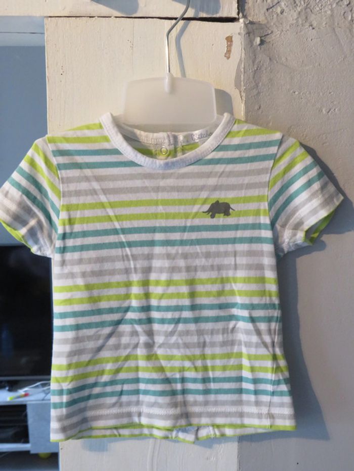 T-shirt manche courte 12 mois Kitchoun multico vert 74 cm