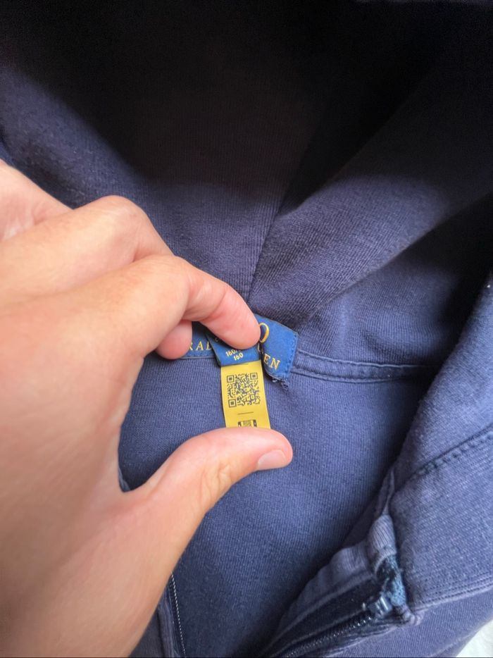 Sweat Ralph Lauren zippé bleu 🔵, à capuche - photo numéro 6