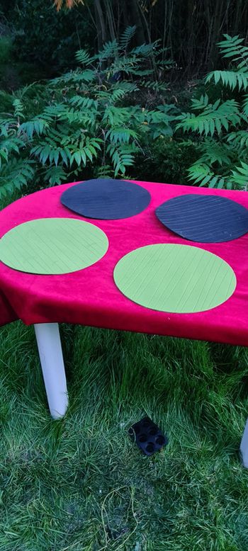 4 dessous assiettes serviettes 2 vert 2 noir