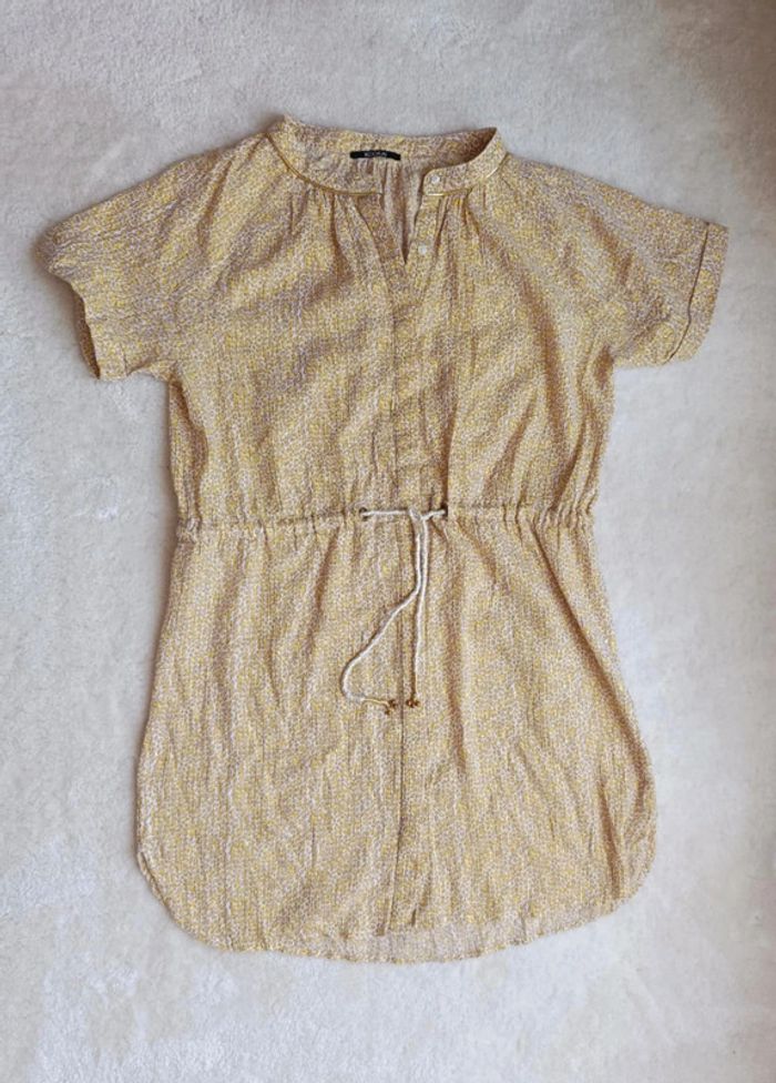 Petite robe d'été Kookaï jaune et doré motif léopard 38 coton et fibres métallisées - photo numéro 6