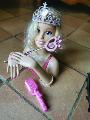 Tête de poupée pour coiffer avec les accessoires jouet