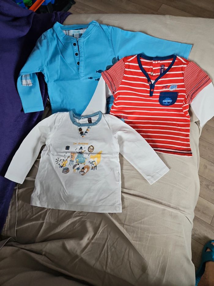 Lot de 11 tshirts/polos 12 mois - photo numéro 2