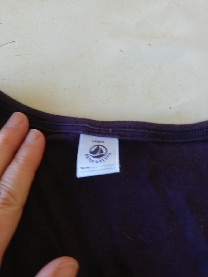 Tee-shirt manches longues Petit bateau t. 14 ans mais comme 16 ans. Violet foncé. - photo numéro 3